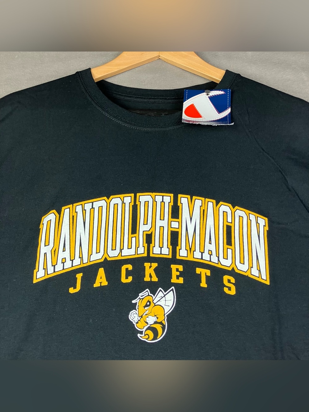 Randolph-Macon Jackets College Graphic T-Shirt Black Champion Size XXL NWT! New